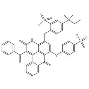 2-((1-Benzoyl-2,7-dioxo-6-(4-sulfonatoanilino)-2,7-dihydro-3H-naphtho[1,2,3-de]quinolin-4-yl)oxy)-5-(2-methylbutan-2-yl)benzenesulfonate Structure