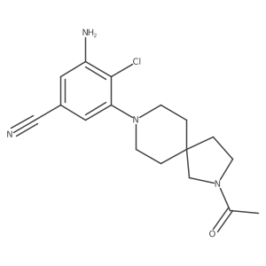3-(2-Acetyl-2,8-diazaspiro[4.5]dec-8-yl)-5-amino-4-chlorobenzonitrile结构式