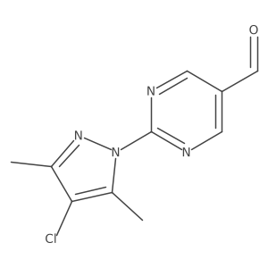 2-(4-chloro-3,5-dimethyl-1H-pyrazol-1-yl)pyrimidine-5-carbaldehyde结构式