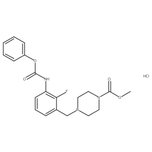 Methyl 4-(2-fluoro-3-((phenoxycarbonyl)amino)benzyl)piperazine-1-carboxylate hydrochloride结构式