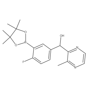 [4-Fluoro-3-(4,4,5,5-tetramethyl-1,3,2-dioxaborolan-2-yl)phenyl]-(3-methylpyrazin-2-yl)methanol Structure