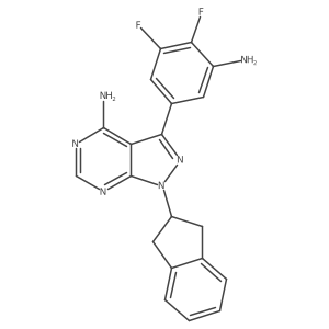 3-(3-amino-4,5-difluoro-phenyl)-1-indan-2-yl-pyrazolo[3,4-d]pyrimidin-4-amine Structure