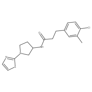 3-(4-chloro-3-methylphenyl)-N-(1-(thiazol-2-yl)pyrrolidin-3-yl)propanamide结构式