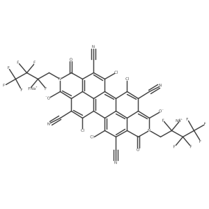 Sodium 5,6,12,13-tetrachloro-4,7,11,14-tetracyano-2,9-bis(2,2,3,3,4,4,4-heptafluorobutyl)-3,10-dioxo-2,3,9,10-tetrahydroanthra[2,1,9-def:6,5,10-d'e'f']diisoquinoline-1,8-bis(olate)结构式
