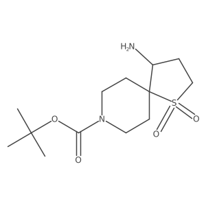 tert-Butyl 4-amino-1-thia-8-azaspiro[4.5]decane-8-carboxylate 1,1-dioxide结构式