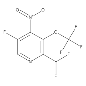 2-(Difluoromethyl)-5-fluoro-4-nitro-3-(trifluoromethoxy)pyridine Structure