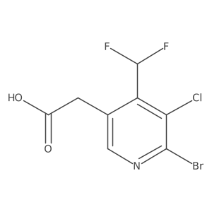 2-(6-Bromo-5-chloro-4-(difluoromethyl)pyridin-3-yl)acetic acid结构式