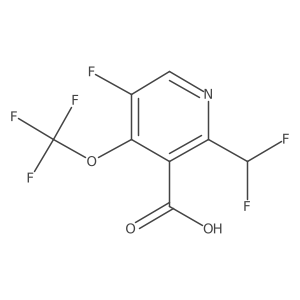 2-(Difluoromethyl)-5-fluoro-4-(trifluoromethoxy)pyridine-3-carboxylic acid结构式