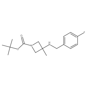 Tert-butyl 3-[(4-fluorophenyl)methylamino]-3-methylazetidine-1-carboxylate结构式