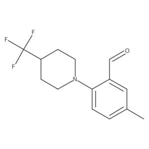 5-Methyl-2-(4-(trifluoromethyl)piperidin-1-yl)benzaldehyde Structure