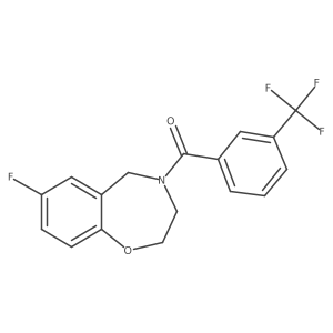 (7-fluoro-2,3-dihydrobenzo[f][1,4]oxazepin-4(5H)-yl)(3-(trifluoromethyl)phenyl)methanone结构式