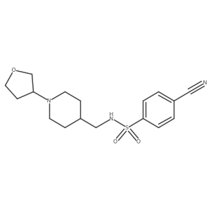 4-cyano-N-((1-(tetrahydrofuran-3-yl)piperidin-4-yl)methyl)benzenesulfonamide Structure
