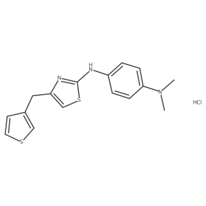N1,N1-dimethyl-N4-(4-(thiophen-3-ylmethyl)thiazol-2-yl)benzene-1,4-diamine hydrochloride Structure