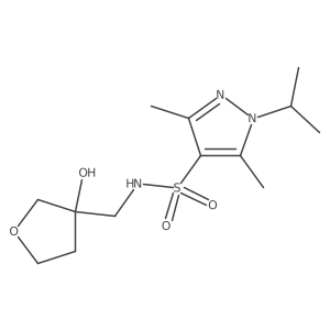 N-((3-hydroxytetrahydrofuran-3-yl)methyl)-1-isopropyl-3,5-dimethyl-1H-pyrazole-4-sulfonamide Structure