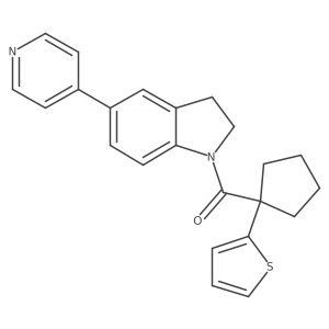 (5-(Pyridin-4-yl)indolin-1-yl)(1-(thiophen-2-yl)cyclopentyl)methanone结构式