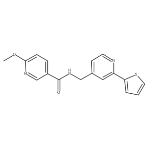 6-methoxy-N-((2-(thiophen-2-yl)pyridin-4-yl)methyl)nicotinamide结构式