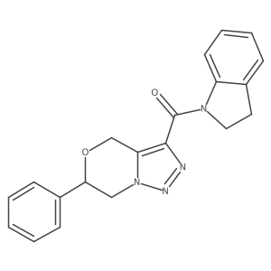 3-(2,3-dihydro-1H-indol-1-ylcarbonyl)-6-phenyl-6,7-dihydro-4H-[1,2,3]triazolo[5,1-c][1,4]oxazine结构式