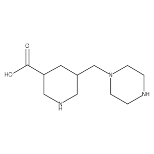 5-[(Piperazin-1-yl)methyl]piperidine-3-carboxylic acid Structure