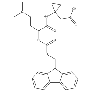 2-{1-[4-(dimethylamino)-2-({[(9H-fluoren-9-yl)methoxy]carbonyl}amino)butanamido]cyclopropyl}acetic acid Structure