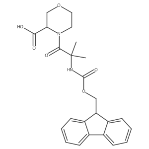 4-[2-({[(9H-fluoren-9-yl)methoxy]carbonyl}amino)-2-methylpropanoyl]morpholine-3-carboxylic acid结构式