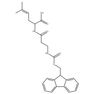 2-[3-({[(9H-fluoren-9-yl)methoxy]carbonyl}amino)propanamido]-5-methylhex-4-enoic acid Structure