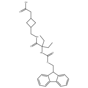 2-(3-{[2-ethyl-2-({[(9H-fluoren-9-yl)methoxy]carbonyl}amino)butanamido]methyl}cyclobutyl)acetic acid结构式