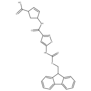 4-[5-({[(9H-fluoren-9-yl)methoxy]carbonyl}amino)-1,2-oxazole-3-amido]cyclopent-2-ene-1-carboxylic acid Structure