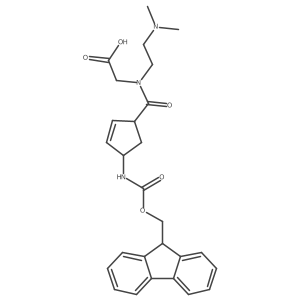 2-{N-[2-(dimethylamino)ethyl]-1-[4-({[(9H-fluoren-9-yl)methoxy]carbonyl}amino)cyclopent-2-en-1-yl]formamido}acetic acid结构式