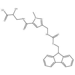 3-({3-[({[(9H-fluoren-9-yl)methoxy]carbonyl}amino)methyl]-1-methyl-1H-pyrazol-5-yl}formamido)-2-hydroxypropanoic acid Structure