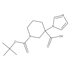 1-(tert-butoxycarbonyl)-3-(1H-imidazol-1-yl)piperidine-3-carboxylic acid Structure