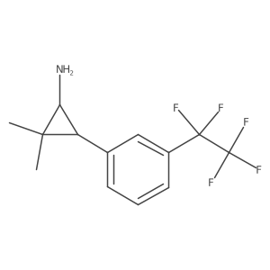 rac-(1R,3S)-2,2-dimethyl-3-[3-(pentafluoroethyl)phenyl]cyclopropan-1-amine Structure