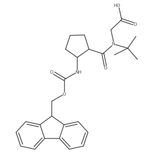 rac-2-{N-tert-butyl-1-[(1R,2S)-2-({[(9H-fluoren-9-yl)methoxy]carbonyl}amino)cyclopentyl]formamido}acetic acid结构式