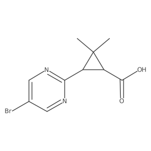 3-(5-Bromopyrimidin-2-yl)-2,2-dimethylcyclopropane-1-carboxylic acid Structure
