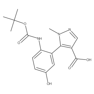 5-(2-{[(tert-butoxy)carbonyl]amino}-5-hydroxyphenyl)-1-methyl-1H-pyrazole-4-carboxylic acid结构式