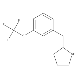 2-({3-[(Trifluoromethyl)sulfanyl]phenyl}methyl)pyrrolidine结构式