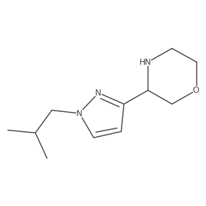 3-[1-(2-methylpropyl)-1H-pyrazol-3-yl]morpholine结构式