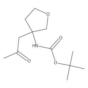 tert-butyl N-[3-(2-oxopropyl)oxolan-3-yl]carbamate结构式