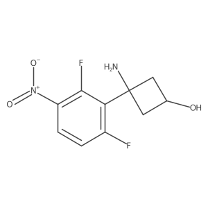 3-Amino-3-(2,6-difluoro-3-nitrophenyl)cyclobutan-1-ol结构式