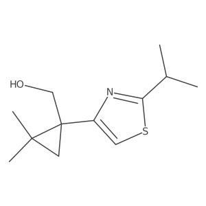 {2,2-Dimethyl-1-[2-(propan-2-yl)-1,3-thiazol-4-yl]cyclopropyl}methanol结构式