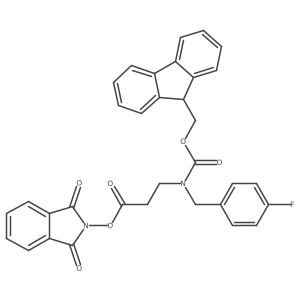 1,3-dioxo-2,3-dihydro-1H-isoindol-2-yl 3-({[(9H-fluoren-9-yl)methoxy]carbonyl}[(4-fluorophenyl)methyl]amino)propanoate结构式