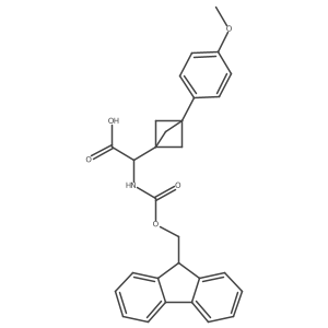 2-(9H-Fluoren-9-ylmethoxycarbonylamino)-2-[3-(4-methoxyphenyl)-1-bicyclo[1.1.1]pentanyl]acetic acid结构式