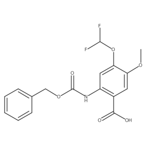 2-{[(Benzyloxy)carbonyl]amino}-4-(difluoromethoxy)-5-methoxybenzoic acid Structure