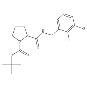 Tert-butyl (s)-2-((3-chloro-2-fluorobenzyl)carbamoyl)pyrrolidine-1-carboxylate结构式