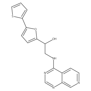 2-({Pyrido[3,4-d]pyrimidin-4-yl}amino)-1-[5-(thiophen-2-yl)furan-2-yl]ethan-1-ol结构式