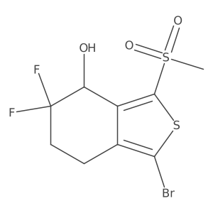 (4R)-1-bromo-5,5-difluoro-3-methylsulfonyl-6,7-dihydro-4H-2-benzothiophen-4-ol结构式