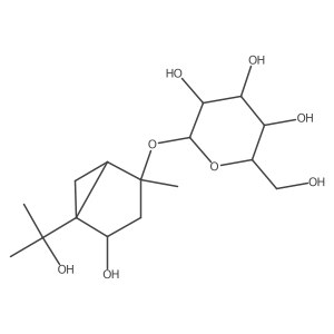 (1S,2S,4S,5S)-4-Hydroxy-5-(1-hydroxy-1-methylethyl)-2-methylbicyclo[3.1.0]hex-2-yl I(2)-D-glucopyranoside结构式