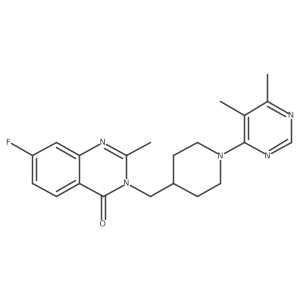 3-{[1-(5,6-Dimethylpyrimidin-4-yl)piperidin-4-yl]methyl}-7-fluoro-2-methyl-3,4-dihydroquinazolin-4-one结构式