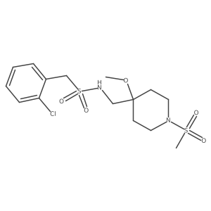 1-(2-chlorophenyl)-N-[(1-methanesulfonyl-4-methoxypiperidin-4-yl)methyl]methanesulfonamide结构式
