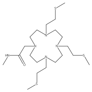 N-Methyl-2-(4,7,10-tris(2-(methylthio)ethyl)-1,4,7,10-tetraazacyclododecan-1-yl)acetamide结构式