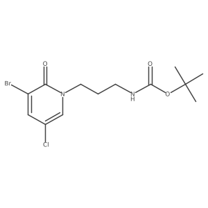 tert-butyl N-[3-(3-bromo-5-chloro-2-oxo-1,2-dihydropyridin-1-yl)propyl]carbamate结构式